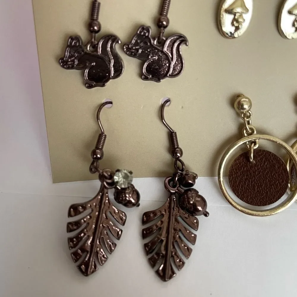 6 PAIR AUTUMN THEME EARRINGS‎